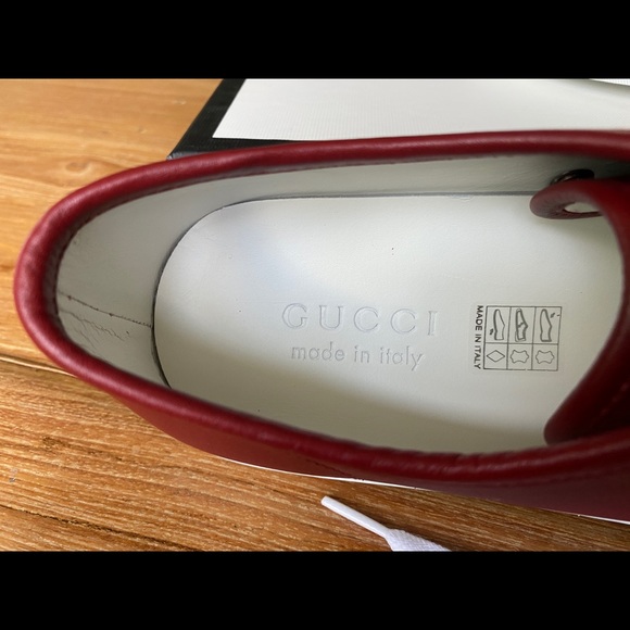 Gucci Red Leather Miro'soft Logo Sneakers - Picture 12 of 16